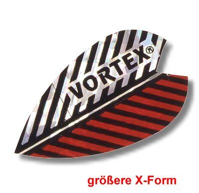 Dartfly Vortex, Form X (größere Form), rot-weiß