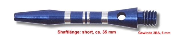 Shaft Alu Stripe short ,ca 35 mm, blau