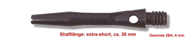 Shaft Alu extra short, ca.30 mm, schwarz