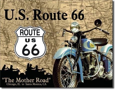 Blechschild Route 66 "The Mother Road"