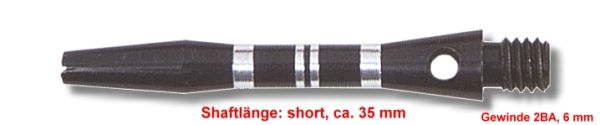 Shaft Alu Stripe short ,ca 35 mm, schwarz