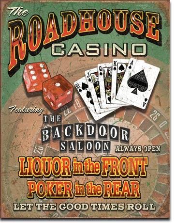 Blechschild "Roadhouse Casino"