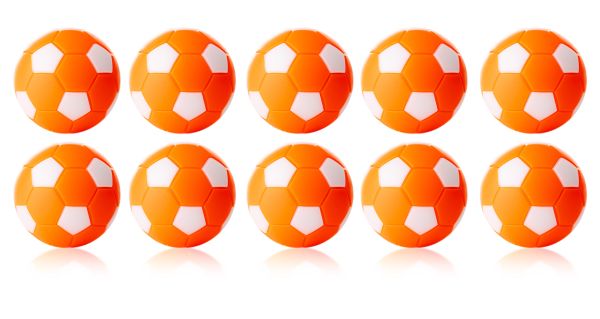 Kickerball Winspeed by Robertson 35 mm, orange / weiß, Set mit 10 St.