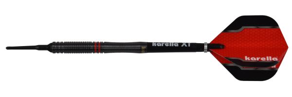 Softdart Karella Fighter, schwarz, 90% Tungsten, 20 g oder 18 g