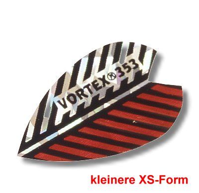 Dartfly Vortex, Form XS (kleinere Form), rot-weiß